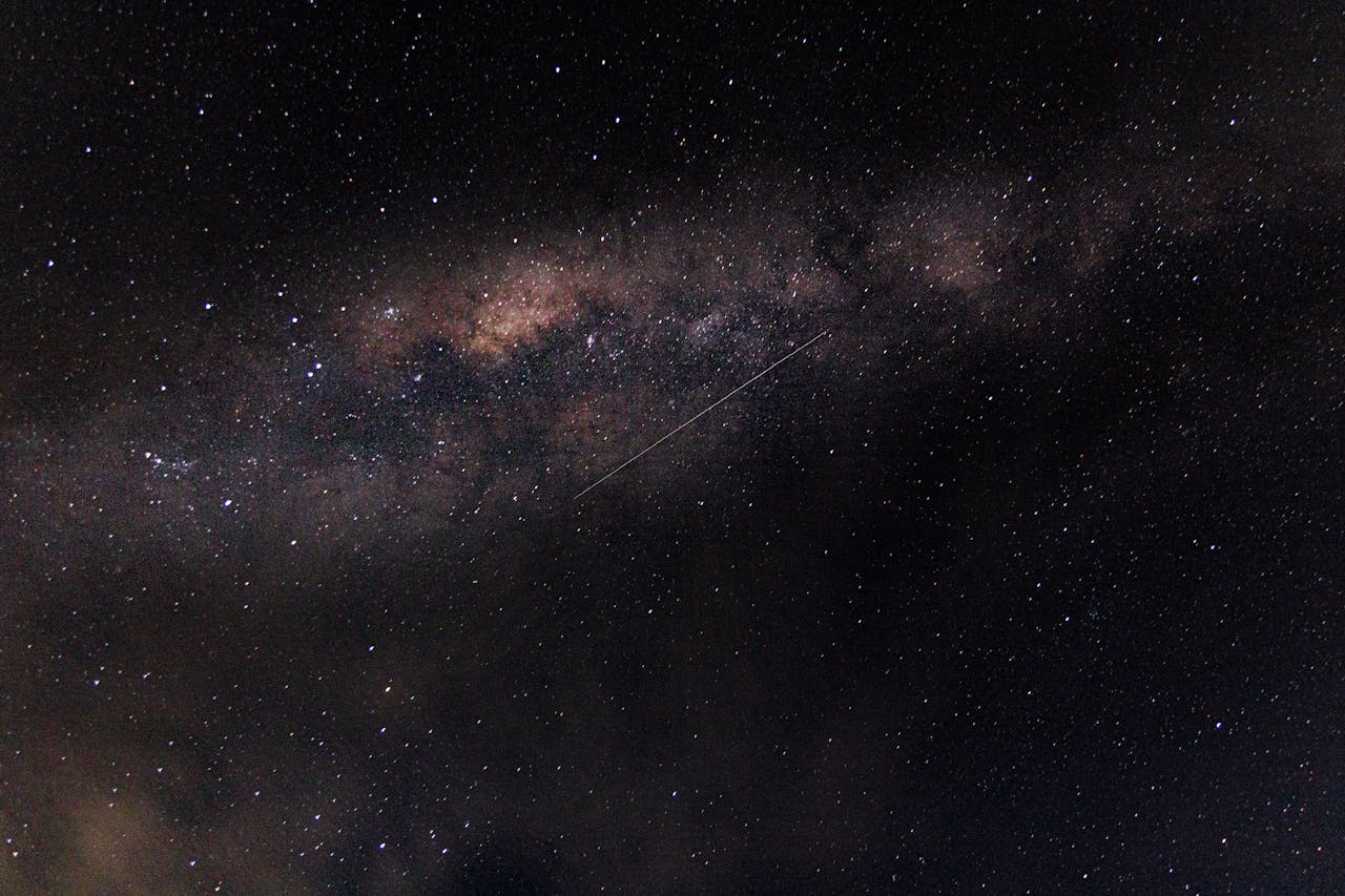Stunning view of the Milky Way galaxy and stars on a clear night sky, perfect for astronomy enthusiasts.